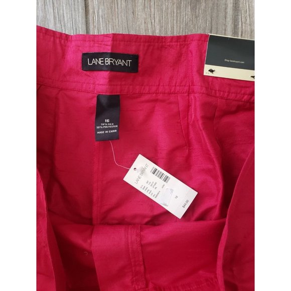 Nwt Lane Bryant 16 Dark Red Polyester/Silk Blend Crop Pants In Size 16 - Picture 5 of 5